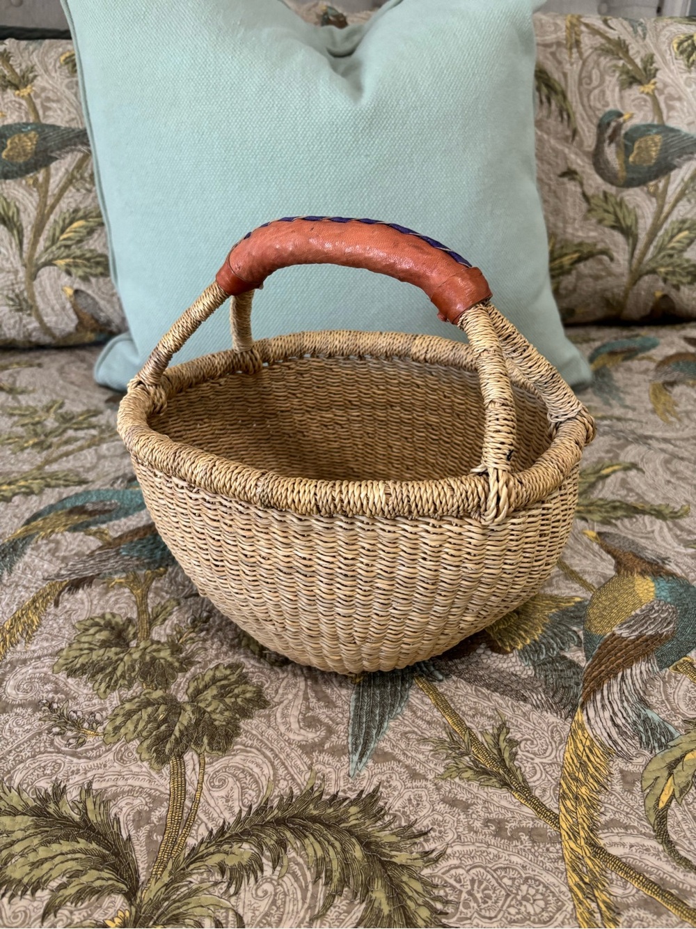 Bolga Elephant grass small basket